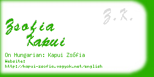 zsofia kapui business card